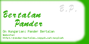 bertalan pander business card